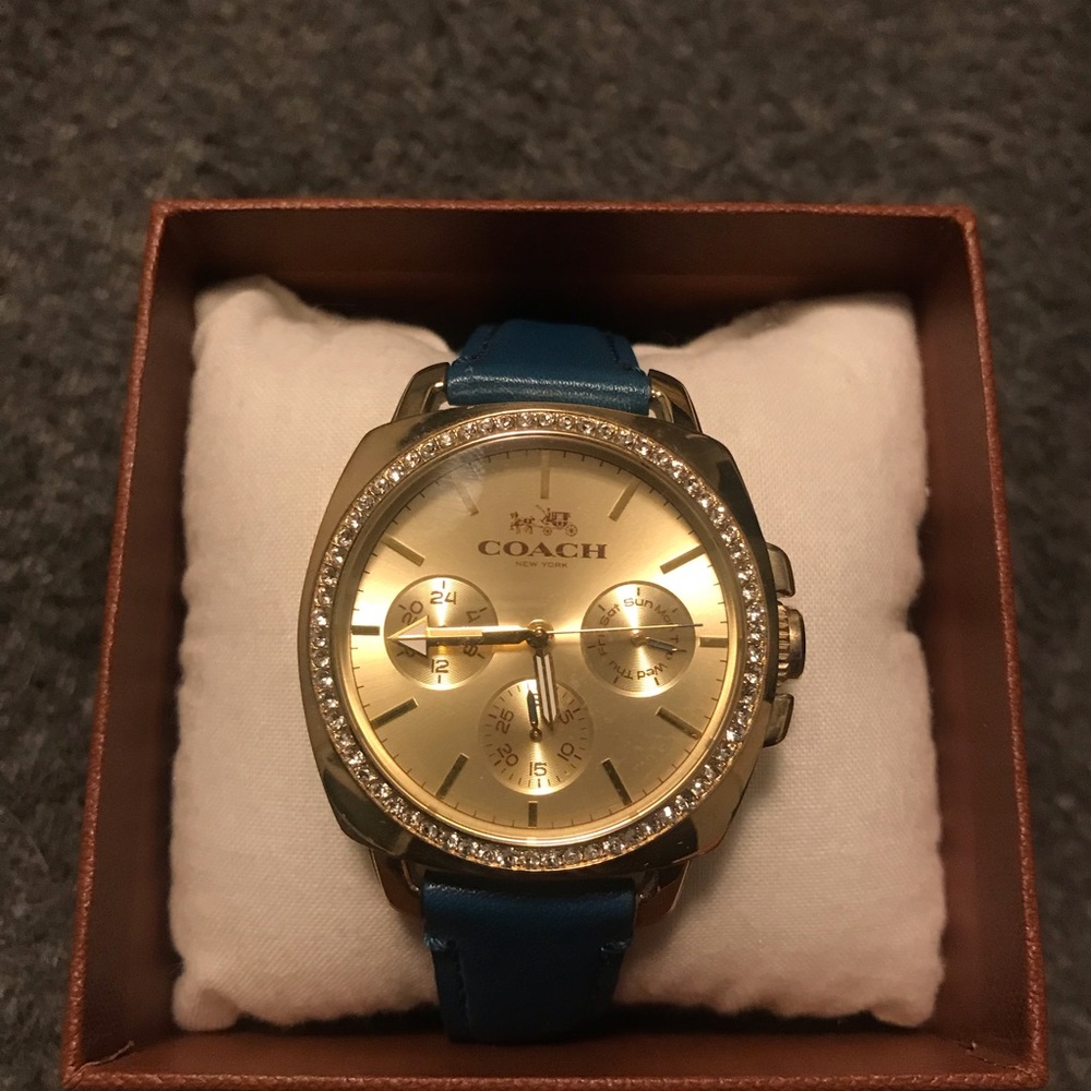 Coach Watch - Teal Leather Band